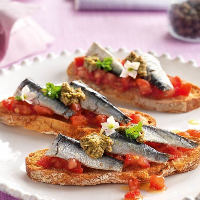 Sardine With Tomato and Olive Pate
