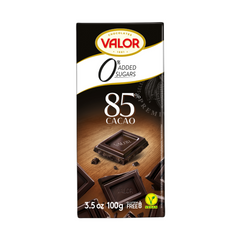 85% Dark Chocolate No Sugar Added Valor 100g Bar  | 85% Chocolate Negro sin Sugar Anadido Valor 100g Bar