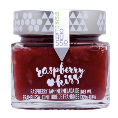 Organic Raspberry Jam Extra Lorusso 305g Glass Jar | Mermelada de Frambuesa Ecologica Extra Lorusso 305g