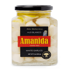 White Garlic in Extra Virgin Olive Oil Amanida 580g | Ajo Blanco en Aceite de Oliva Extra Virgen Amanida 580g