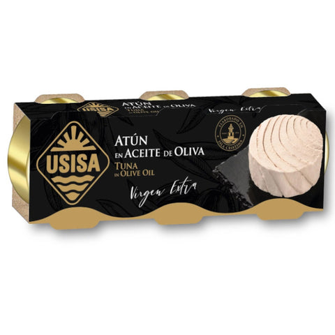 Yellowfin Tuna in Extra Virgin Olive Oil Usisa 3 x 80g Tins | Atun Claro en Aceite de Oliva Extra Virgen Usisa 3 x 80g