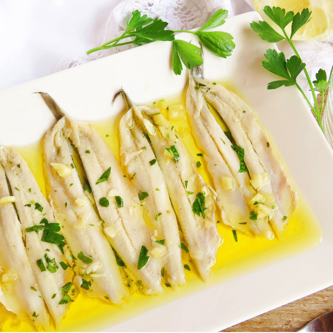 White Anchovy Fillets in Olive Oil Casa Santona 380g Terrine