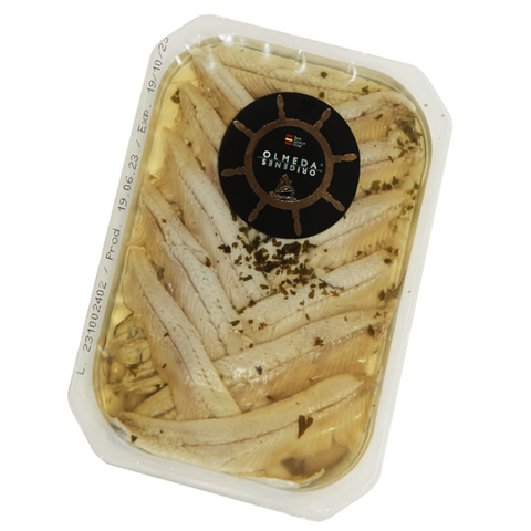 Marinated White Anchovies In Vinegar Olmeda 120 g Pack | Boquerones en Vinagre Aliñados Olmeda 120