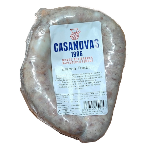 Casanovas White Butifarra 300g | Butifarra blanca Casanovas 300g