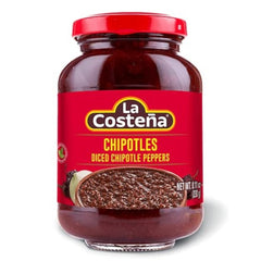 Diced Chipotle Peppers La Costena 230g Glass Jar | Chiles Chipotles en Dados La Costeña Tarro Cristal 230g