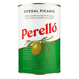 Spicy Gordal Olives Pitted Perello 4.15 kg Tin  | Aceitunas Gordal Picantes Perello 4.15kg Tin