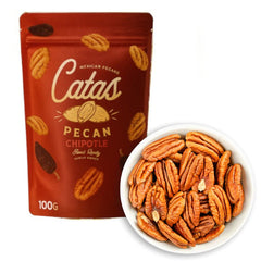 Peeled Mexican Pecans with Chipotle Catas 100g  Bag | Nueces Pecanas Mexicanas Peladas con Chipotle 100 g
