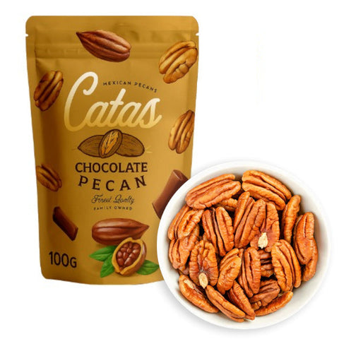 Peeled Mexican Pecans with Chocolate Catas 100g  Bag | Nueces Pecanas Mexicanas Peladas con Chocolate 100 g