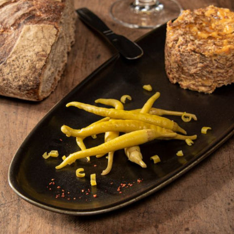 Green Chili Peppers Piparras in Vinegar Ederki 400g Glass Jar | Piparras Vascas Picantes en Vinagre Ederki 400g