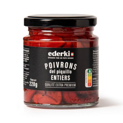 Piquillo Pepper Whole Navarra Ederki 220g Glass Jar | Pimientos del Piquillo de Navarra Entero Ederki 220g