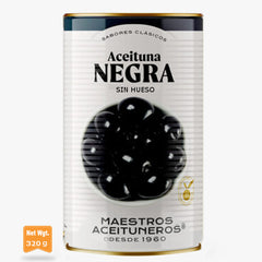 Black Pitted Olives MAESTROS|Aceitunas Negras Deshuesadas MAESTROS