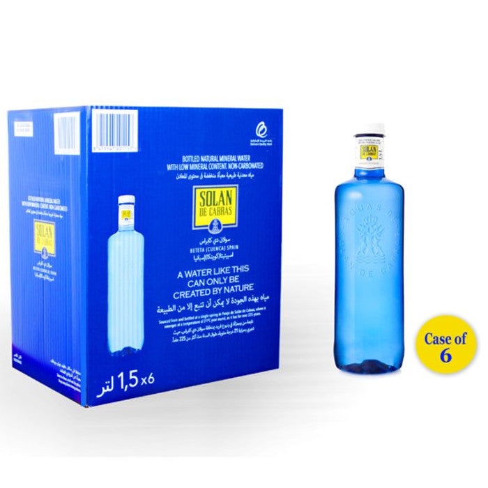 Solán de Cabras Agua Mineral Natural Sin Gas, Baja en Sodio, Pack 6  Botellas x 1,5L : : Alimentación y bebidas