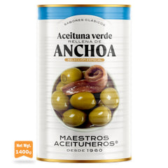 Anchovy Stuffed Olives Special Selection MAESTROS|Aceitunas Rellenas de Anchoa Seleccion Especial MAESTROS